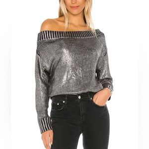 Revolve Superdown Marla sweater top in metallic